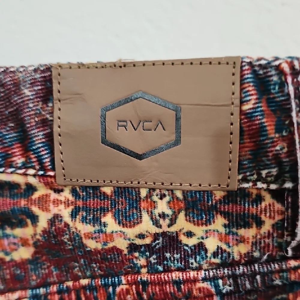 RVCA Groove High Rise Casual Corduroy Pants Multicolor Womens Size 27 Wide Leg - Picture 8 of 9